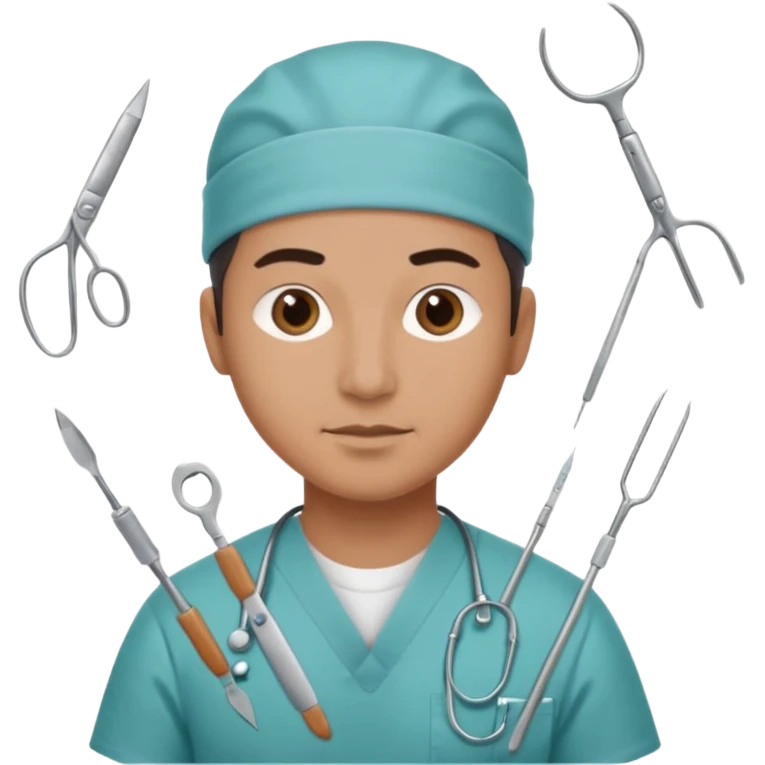 neurosurgeon surrounded by surgical instruments emoji