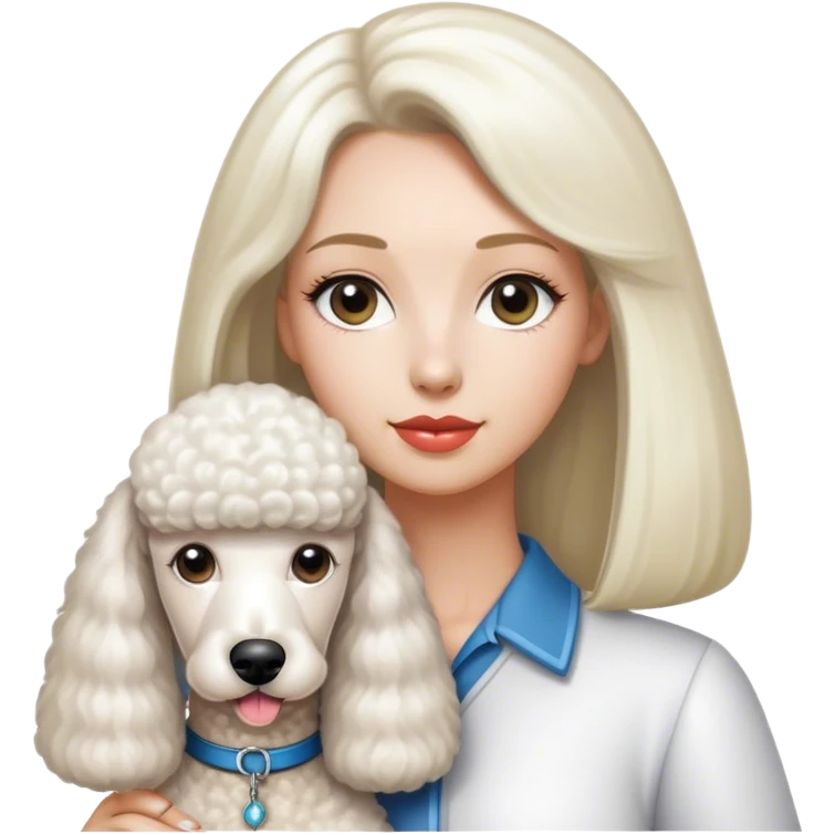 White Standard Poodle and Straight hair Women emoji