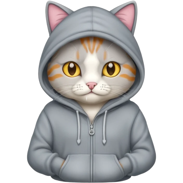 Cat wearing hoodie emoji