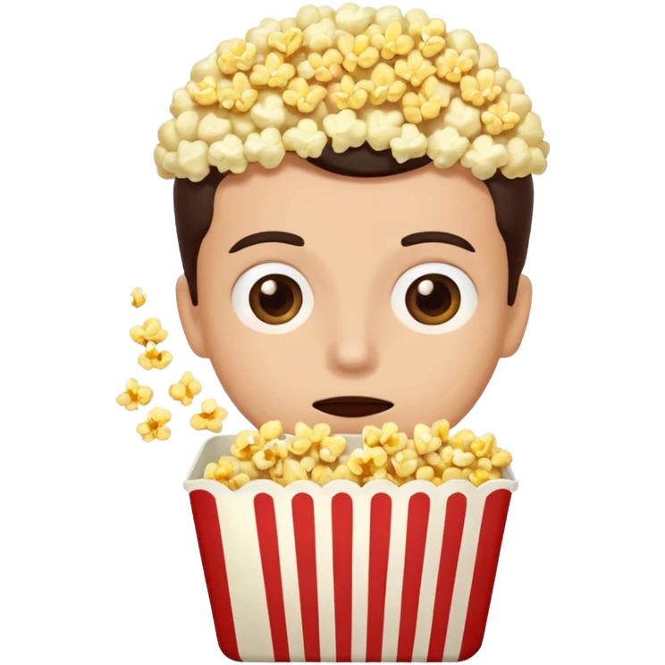 Person with this emoji 👀 for eyes and is eating popcorn 🍿 emoji