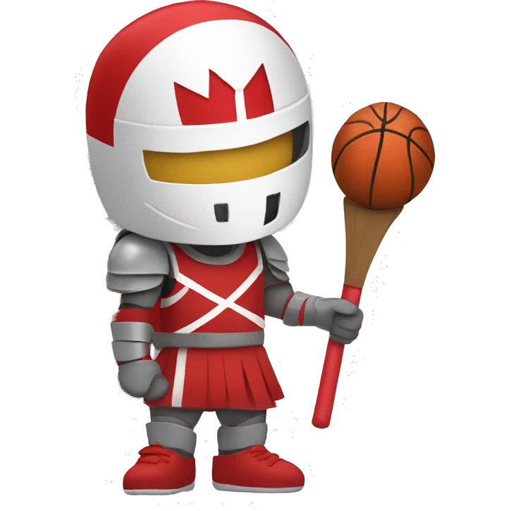 Red and  white Knight playing  girls basketball emoji