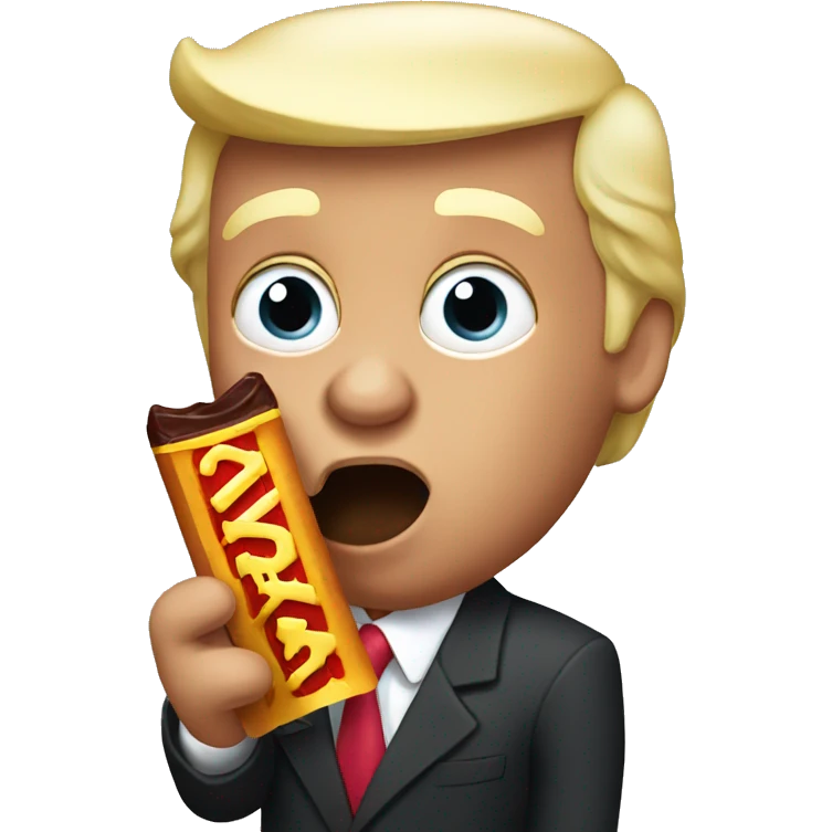 Donald trump eating a chocolate bar emoji