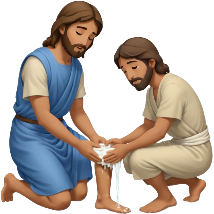 JESUS WASHING DISCIPLES FEET 2 MEN emoji