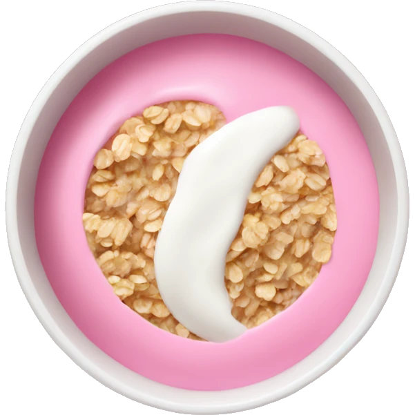 pink yogurt in a bowl with oats on the side emoji