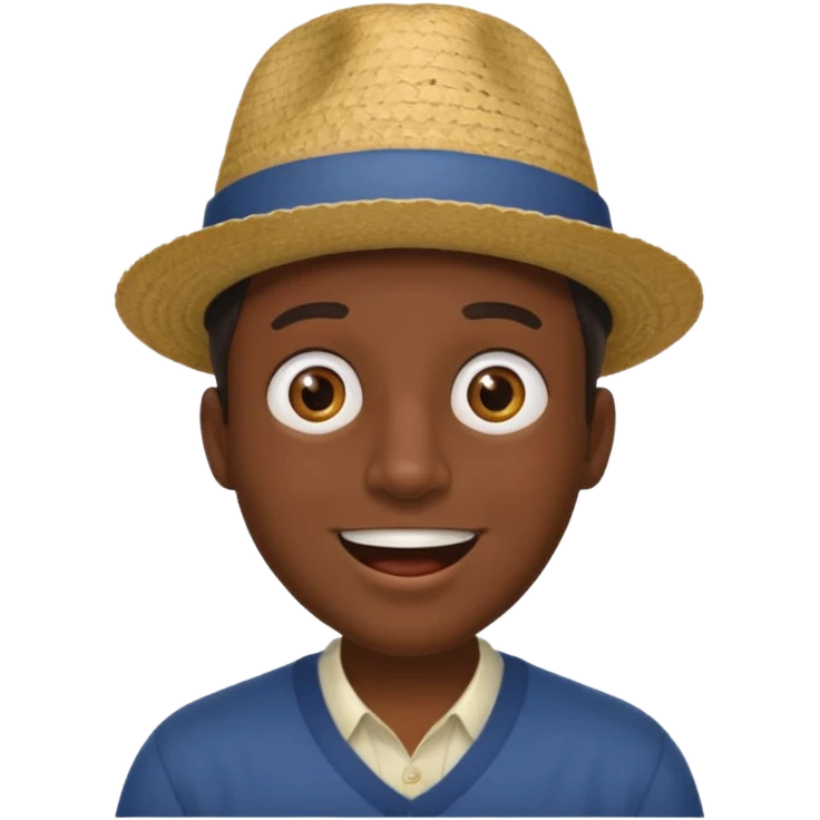 homme créole réunionnais  étonné  avec chapeau emoji