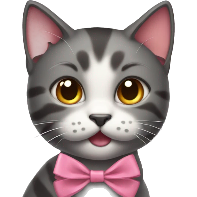 kitty with ribon emoji