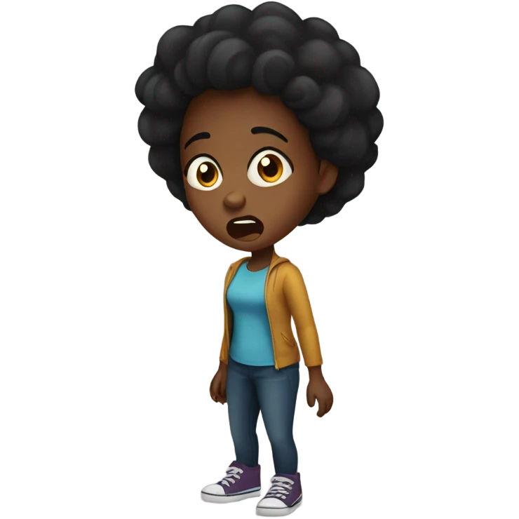 Black girl scared emoji