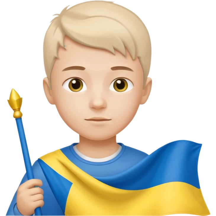 The Ukrainian boy with flag emoji