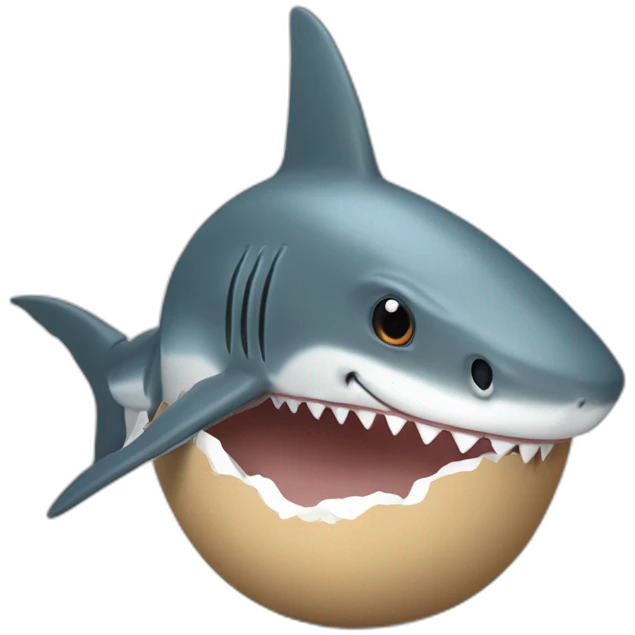 is a shark meep meep ohh is a shark in a egg how funny is that emoji