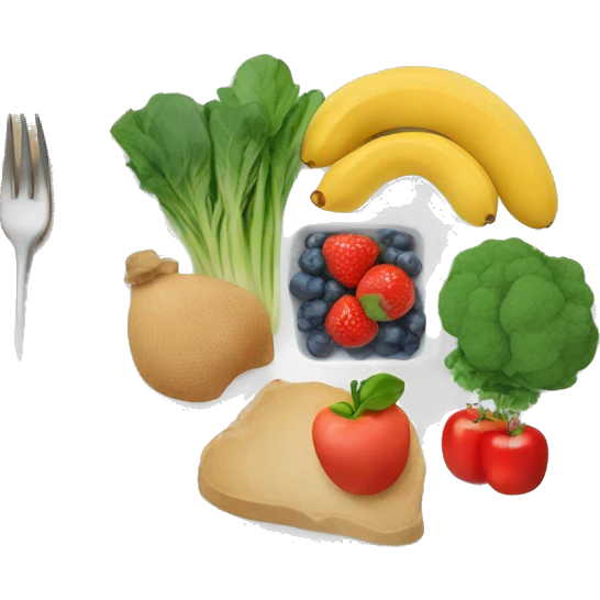 Plate of balanced healthy food  emoji