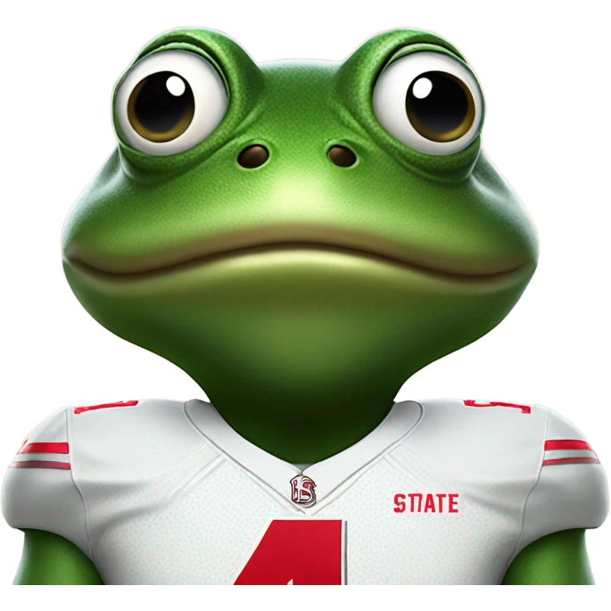 Bullfrog wearing Ohio state jersey number 4 emoji