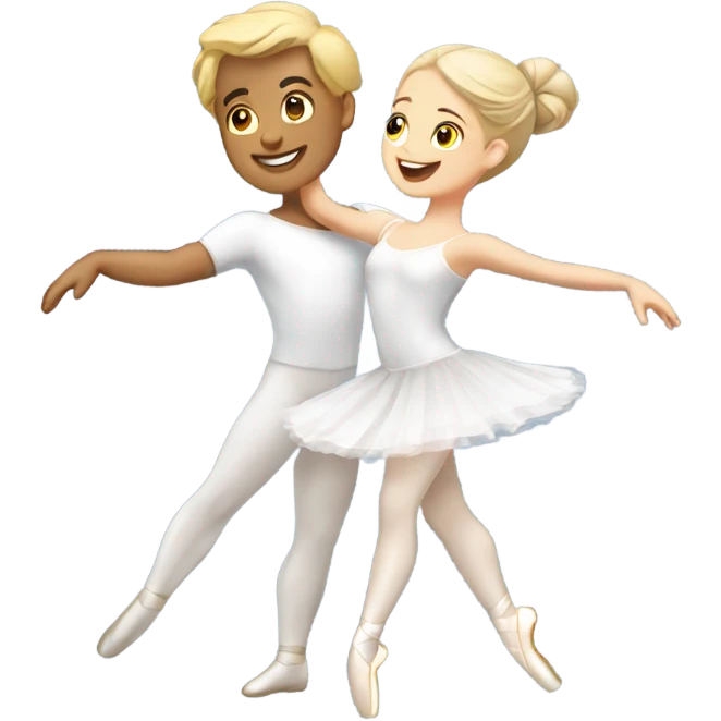 Ballet couple Dancing, boy white and girl white emoji