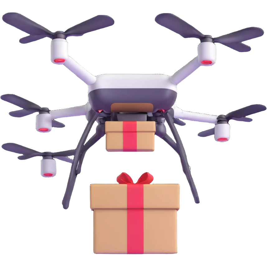 delivery drone with package emoji