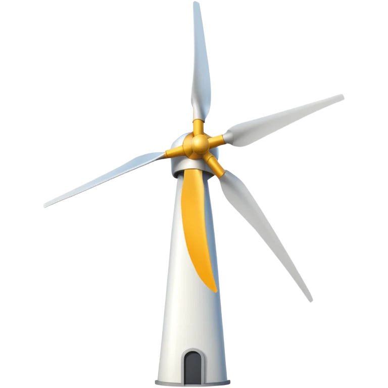 modern wind turbine, tall white tower with three long blades emoji