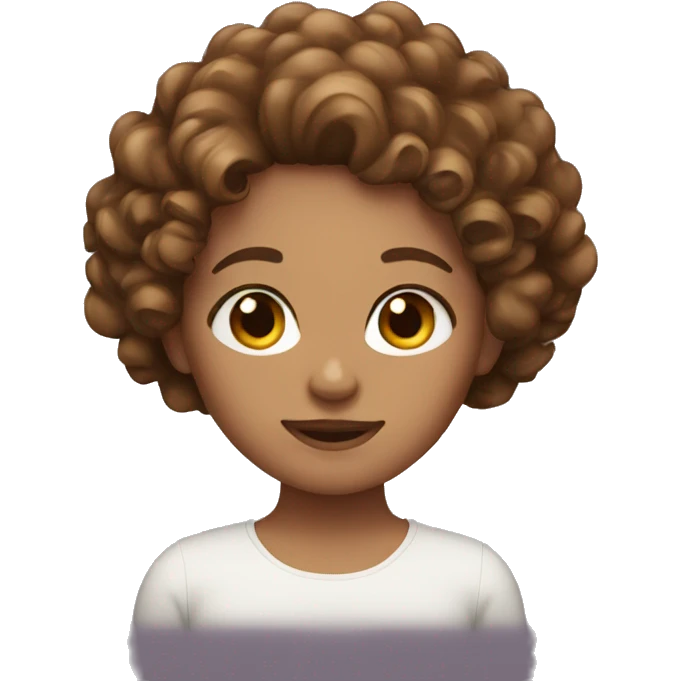 girl with brown curly hair  emoji