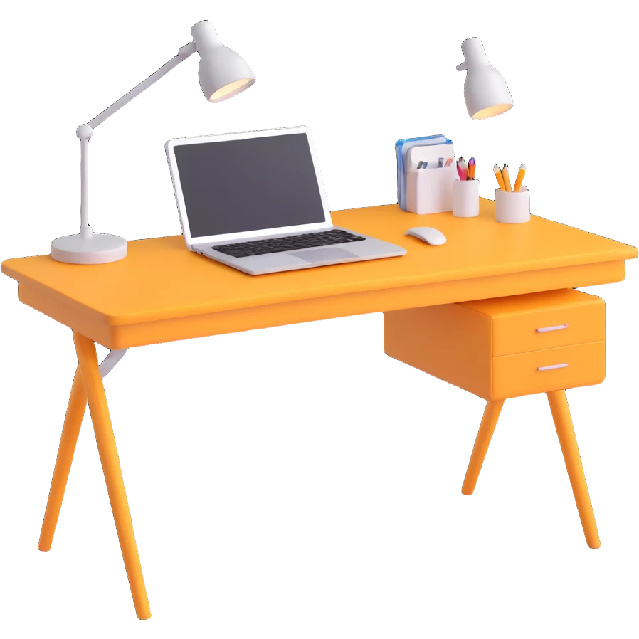 A desk, hand drawn style emoji