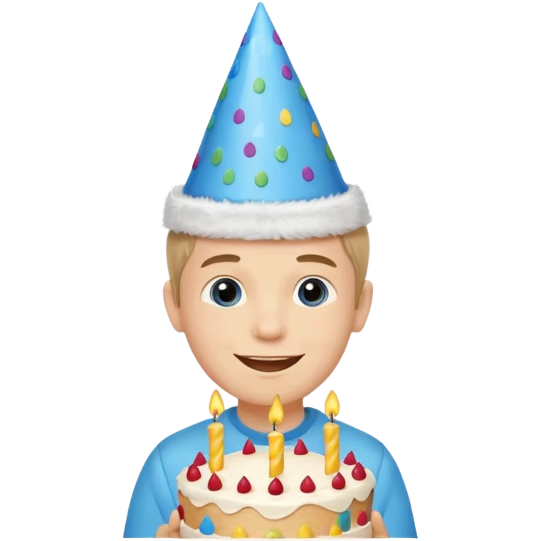 boy with birthday cake emoji