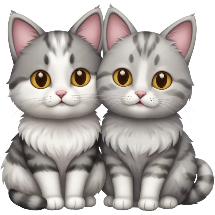 a cute cat couple 
 emoji