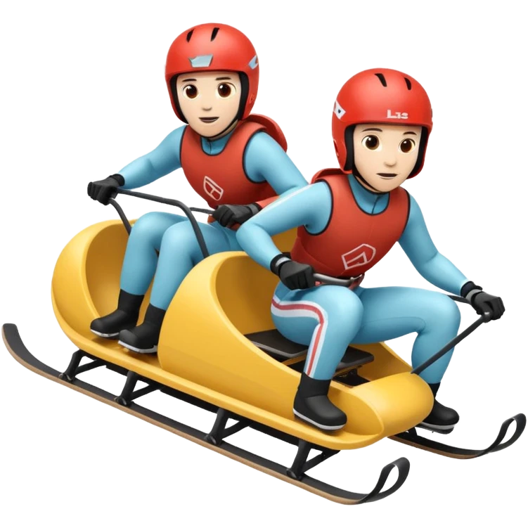 doubles olympic luge in a sled going down a run emoji