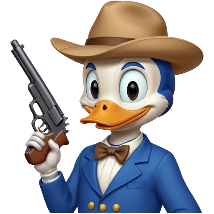 Donold duck with a gun  emoji