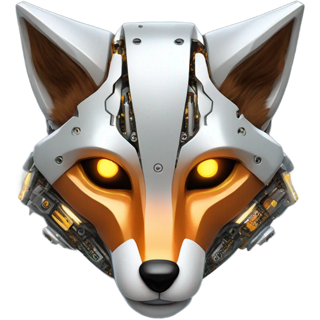 Robot Fox terminator face emoji