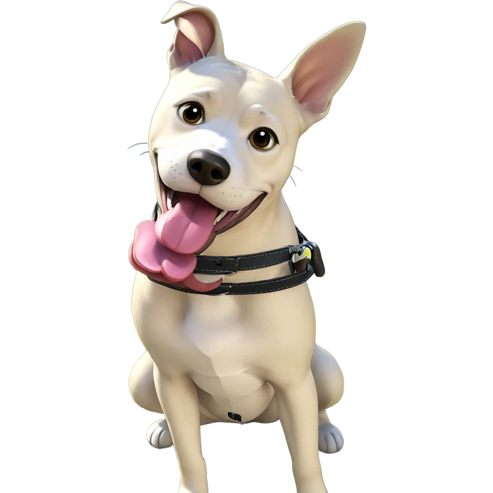 playful dog showing tongue emoji