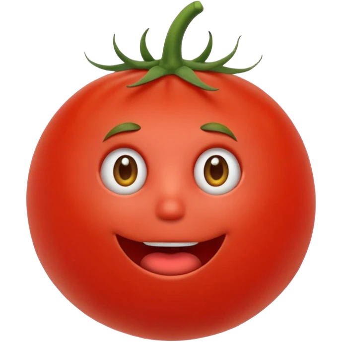 Eine Tomate mit Gesicht und Hände und Füße  emoji