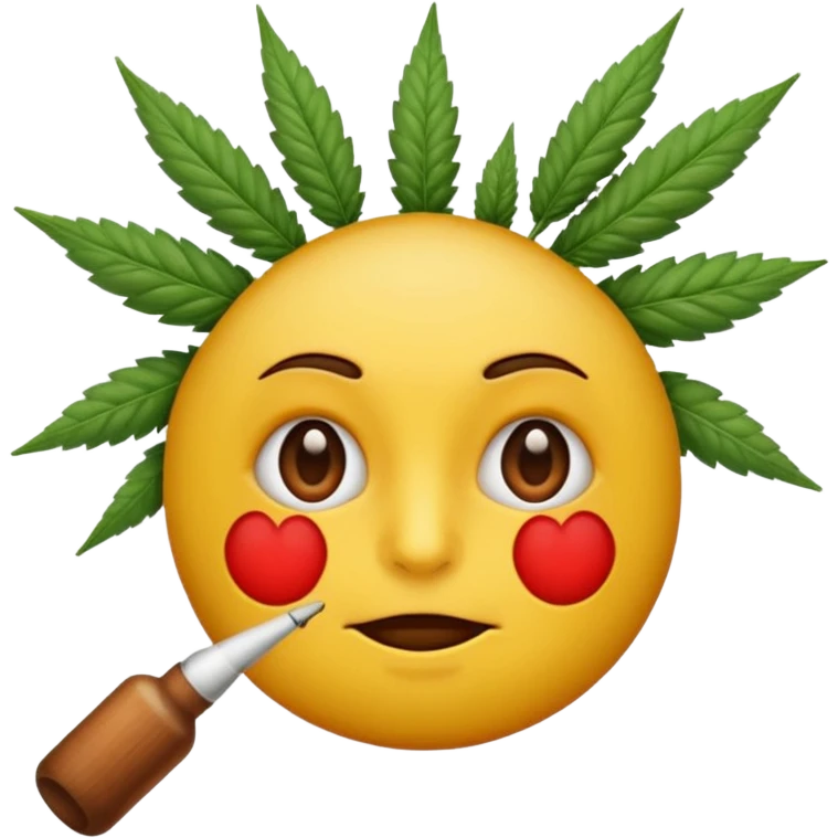 Emoji fatigué avec des cernes et un expression de paresseux comme si il avait fumé du cannabis emoji