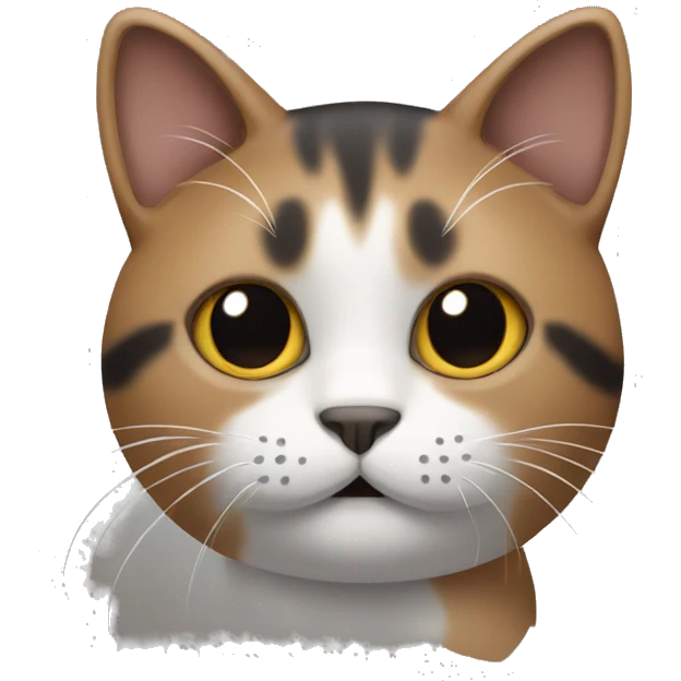 Cat with 3 colors, brown, grey and black emoji