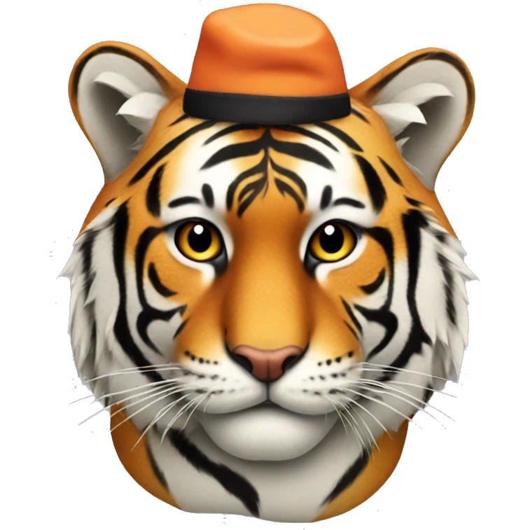 tiger wearing hat made out of sushi emoji