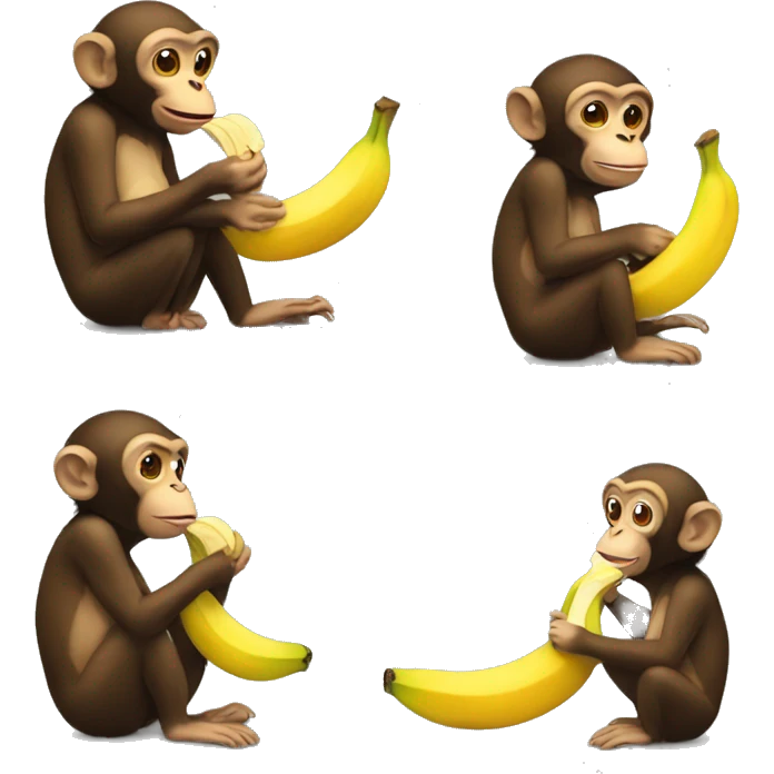 Monkey eating banana  emoji