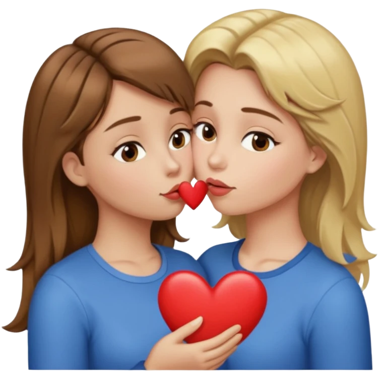 A girl with brown hair and blonde front pieces kissing sending a heart emoji