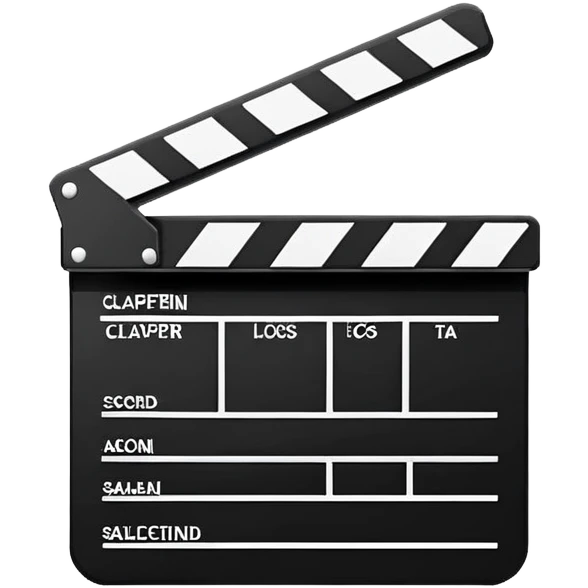 extremely minimal clapperboard icon, only the most essential lines, simple design emoji