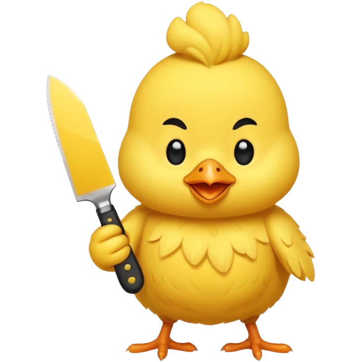 little chicken holding knive emoji