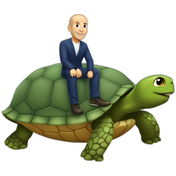 Zinedine Zidane sur une tortue emoji