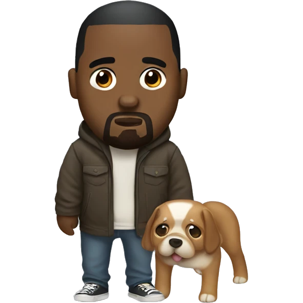 Kanye with a dog body emoji