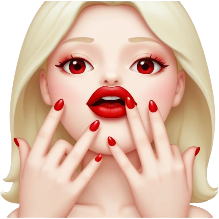 2 fingers splitting lips emoji