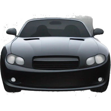 "Far POV of a black sports car driving fast through the city. A white roadman in a black ski mask is visible inside through the car windows. The entire black car is in motion, with blurred city streets in the background. emoji