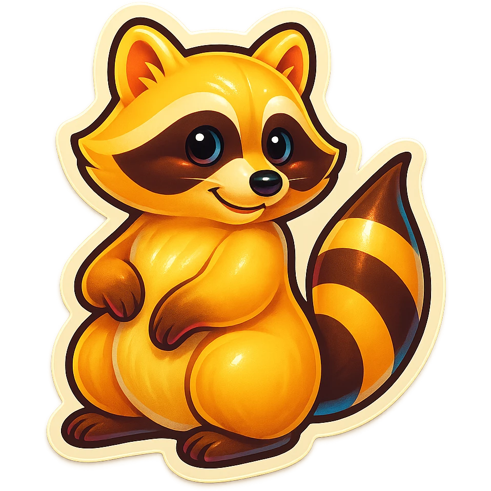 Blonde raccoon emoji