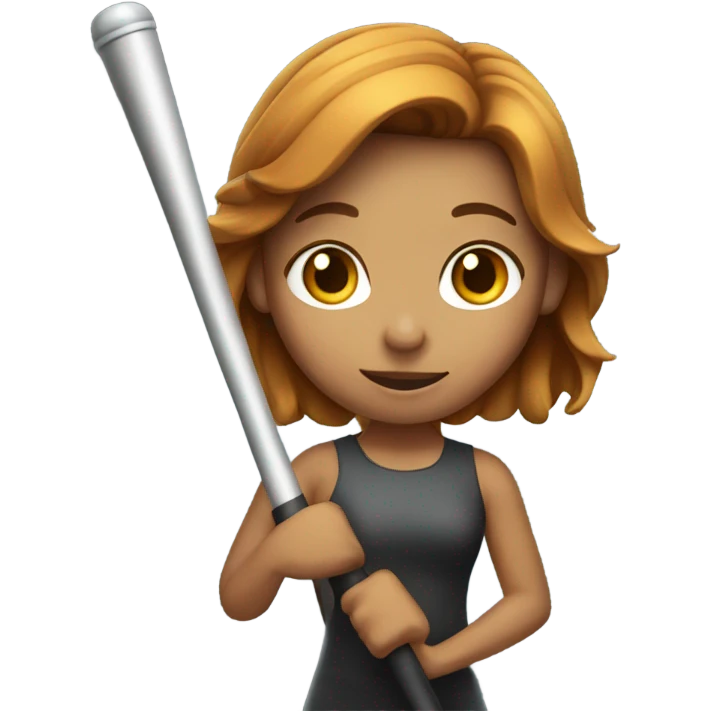 a caramel haired girl with a baton emoji