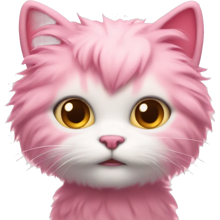 cute pink fluffy cat emoji