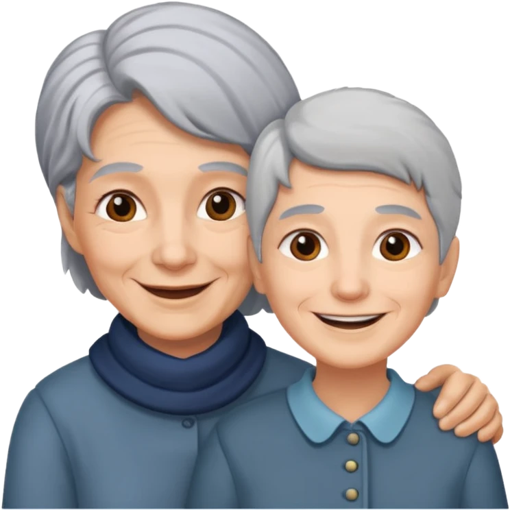 lo mismo que estas haciendo solo coloca alado de la abuela un hombre joven  emoji