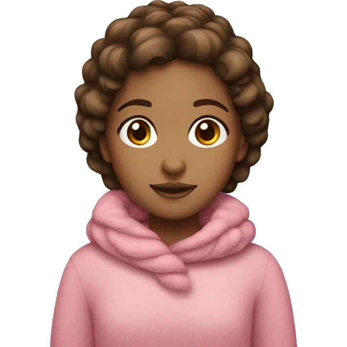 pink christmas cozy girl with brown hair emoji