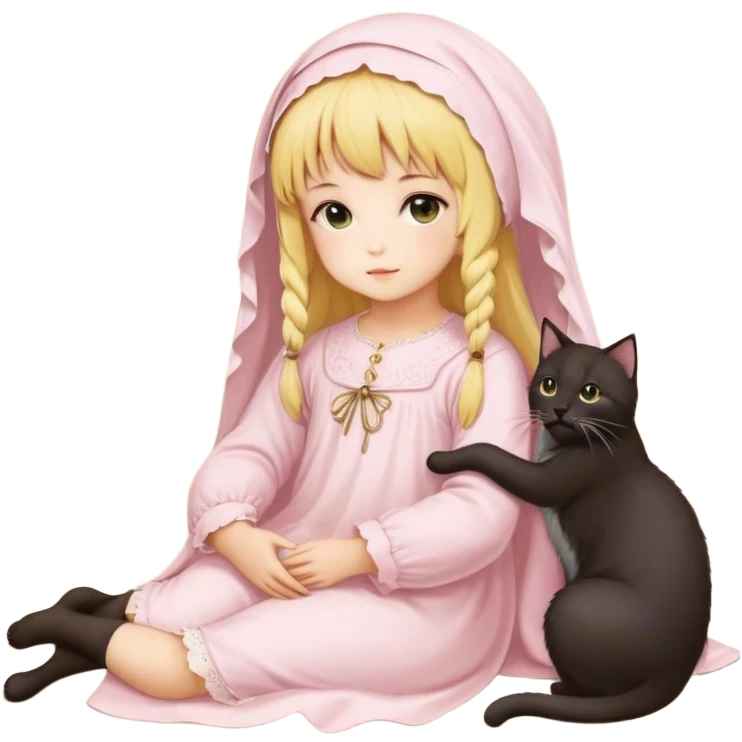 Девочка с котенком на руках emoji