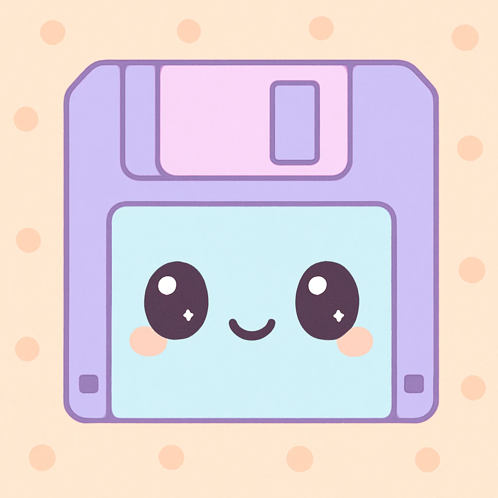Floppy disk retro-tech aesthetic emoji