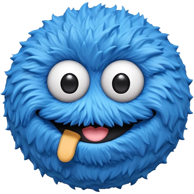 give me a cute aesthetic blue cookie monster emoji
