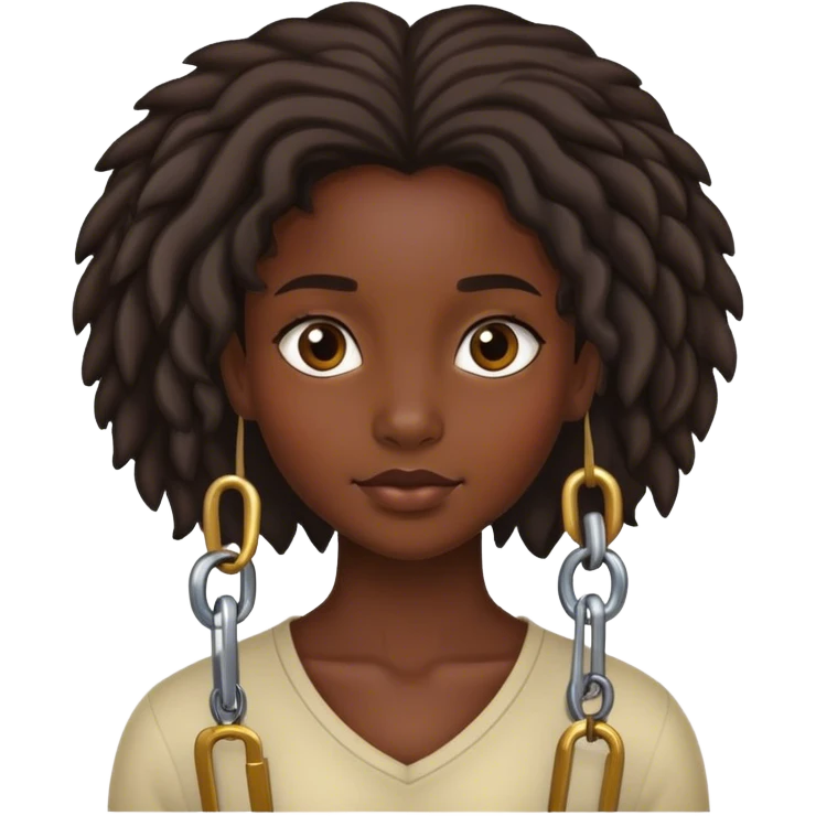 Dark skin girl with locks  emoji