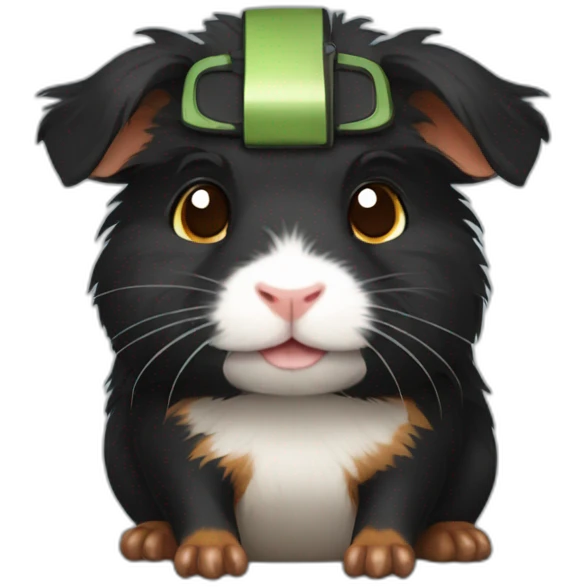 Black abyssinian guinea pig gamer emoji