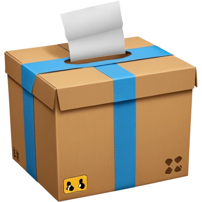 packing cardbox with ducktape emoji