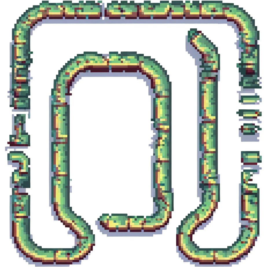 a serpentine road with multiple bends, pixel art style emoji